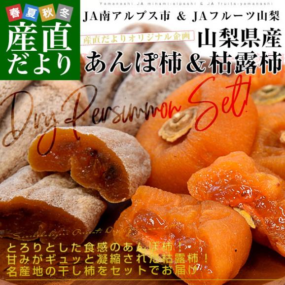 山梨県 JA南アルプス市 あんぽ柿＆JAフルーツ山梨 枯露柿 計860g