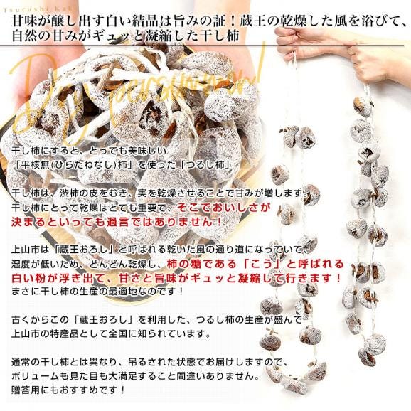 山形県 JAやまがた 上山市 特産 蔵王つるし柿 約900g 送料無料 かき 柿 干し柿 市場発送04