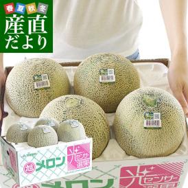 茨城県産 JA茨城旭村 アンデスメロン 優品以上 4Lから3Lサイズ 約5キロ (3玉から4玉) 送料無料 メロン めろん 青肉メロン