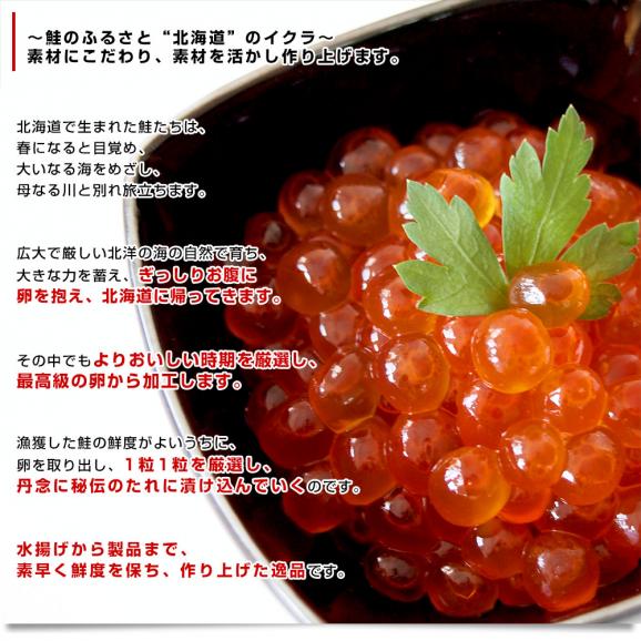 北海道産 いくら醤油漬け 計400g(100ｇ×4入り) 化粧箱 送料無料 イクラ 魚卵 ※クール冷凍便05