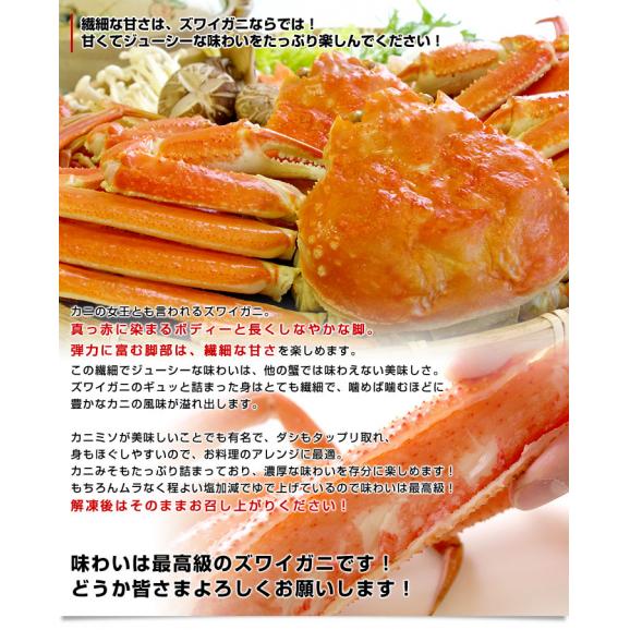 北海道より直送 特大 ボイル本ズワイガニ姿 原箱 2.7キロ（1尾900g×3尾）送料無料 ズワイ かに カニ 蟹06