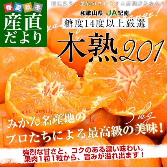 絶対一番安い 和歌山県 JA紀南 高糖度みかん「木熟201」赤無印以上 糖度14度 野菜