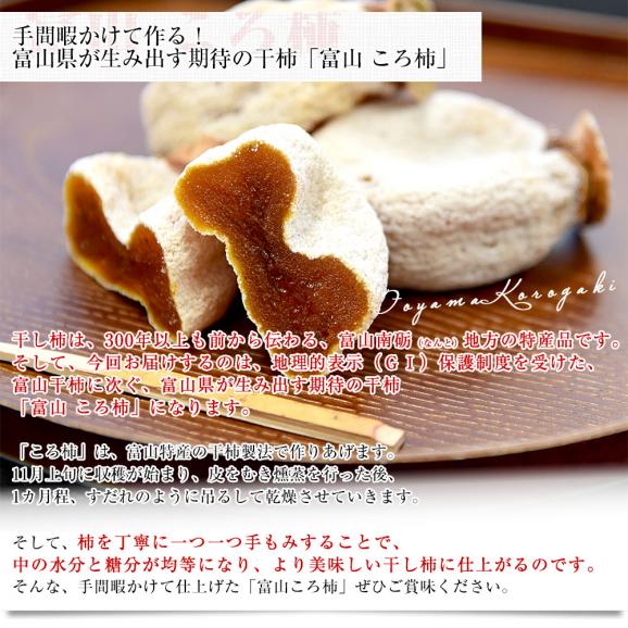 富山県産 富山県ふるさと認証食品 富山のころ柿 2Lサイズ 約720ｇ（45ｇ×16個入）送料無料 枯露柿　干し柿04