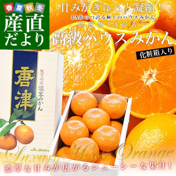 佐賀県 JAからつ ハウスみかん 化粧箱 MからSサイズ 約1.2キロ （12玉から15玉前後） 送料無料 蜜柑 ミカン 温室みかん02