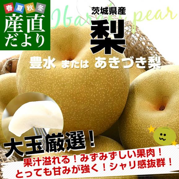 茨城県産 梨 豊水またはあきづき梨 優品以上 大玉厳選 約2キロ（5玉から6玉入り）送料無料 なし ナシ 和梨 赤梨 ほうすい02