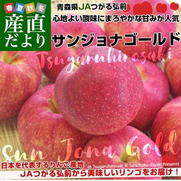 青森県より産地直送 JAつがる弘前 サンジョナゴールド 約3キロ (9玉から13玉) 送料無料 りんご リンゴ 林檎02
