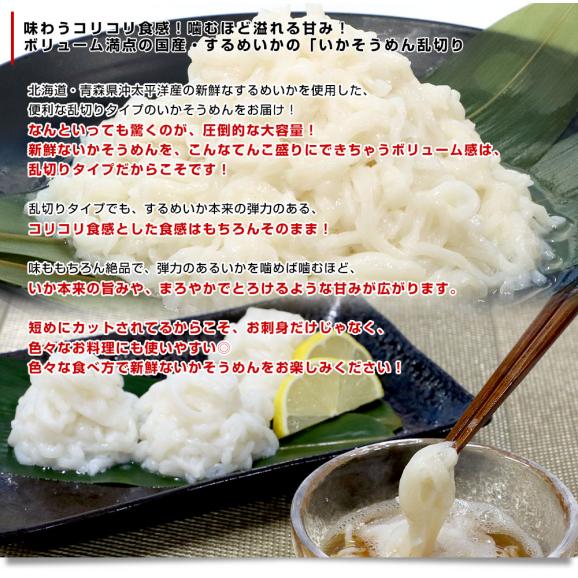 北海道より直送 北海道・青森県沖太平洋産 いかそうめん乱切り 500g 送料無料 イカ いか イカソーメン04