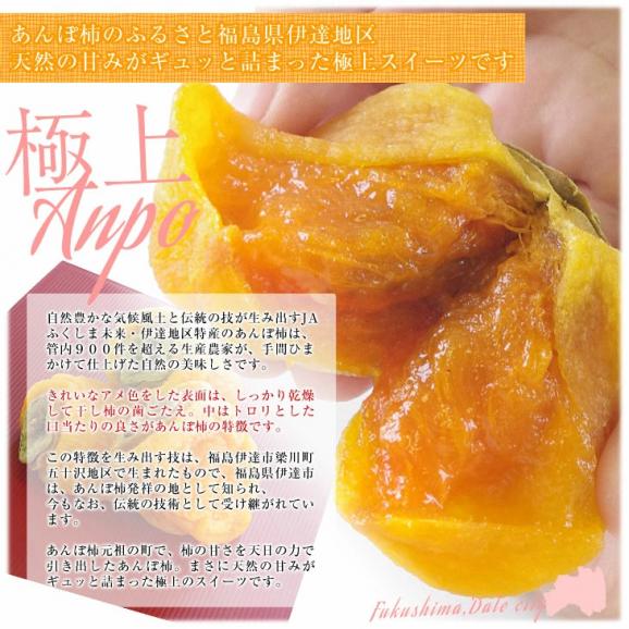 緊急スポット！　福島県産　JAふくしま未来　あんぽ柿（蜂屋柿） 6Lから2Lサイズ(7玉から15玉入り)　化粧箱入り　500g04