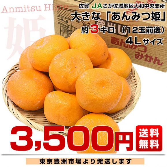 佐賀県産 JAさが 佐城地区大和中央支所 蔵出しみかん あんみつ姫 3キロ 4Lサイズ (12玉前後) 市場発送 蜜柑 越冬完熟みかん 温州みかん03
