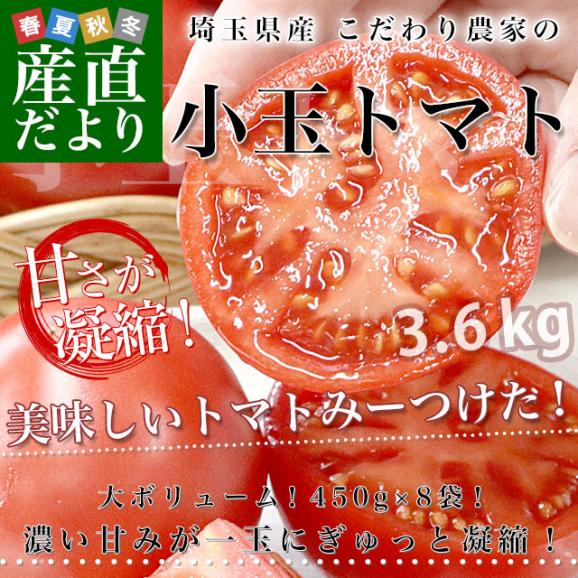 埼玉県産 こだわり農家の小玉トマト 約3.6キロ（約450g×8袋入） 送料無料 春トマト とまと 市場発送02