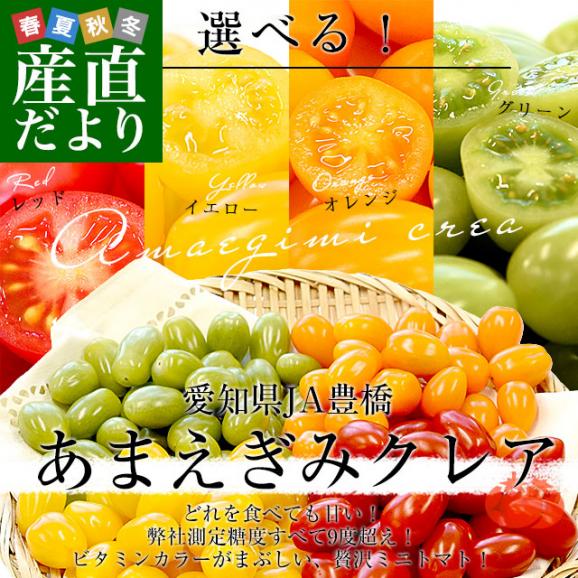 愛知県 JA豊橋  選べるあまえぎみクレアミニトマト 各種約1キロ（レッド、イエロー、オレンジ、グリーン） 送料無料 ミニトマト とまと 高糖度ミニトマト 甘恵黄味02