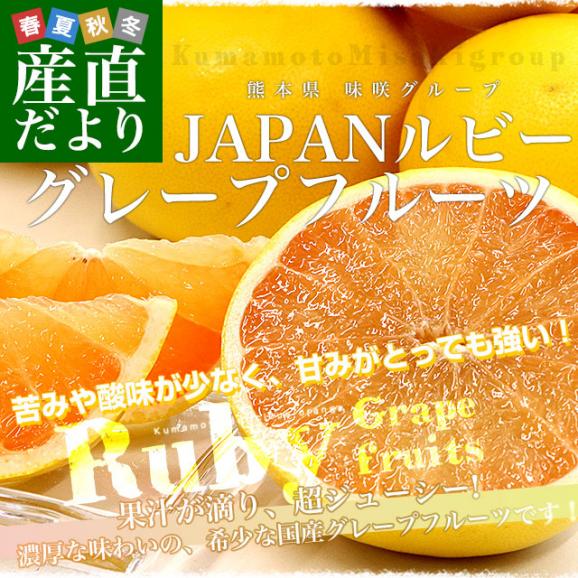 熊本県 味咲グループ 国産グレープフルーツ「JAPANルビー」 3LからLサイズ 3.5キロ以上(9玉から12玉入り) 送料無料 柑橘 ルビーグレープフルーツ02