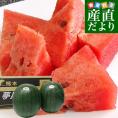 熊本県産　JAかもと　夢黒小玉スイカ(ひとりじめBONBON) 4Lサイズ 約8キロ (約4キロ×2玉)　送料無料　西瓜 すいか