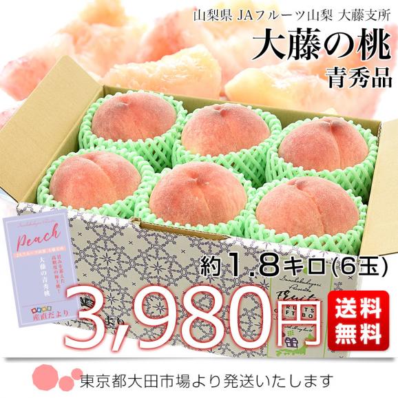 山梨県産 JAフルーツ山梨 大藤支所 大藤の桃 青秀品 約1.8キロ(6玉) 送料無料 もも モモ ピーチ03