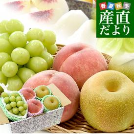 高級フルーツ3種詰め合わせ「春日居の晩成桃＆シャインマスカット＆千葉の梨」 送料無料 フルーツセット フルーツギフト 桃 ぶどう なし