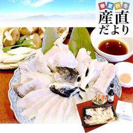 山口県下関市から産地直送 山賀 トラフグちり鍋セット（7つ道具入り） 国産天然トラフグちり(約400g) 送料無料 ふぐ ※クール冷凍便