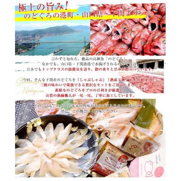 山口県下関市から産地直送 山賀 のどぐろ満彩セット (のどぐろ炙り刺身 のどぐろ切身 のどぐろ0℃熟成干し) 送料無料 ノドグロ アカムツ ※クール冷凍便04