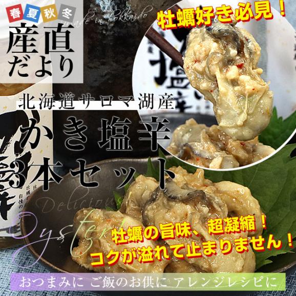 北海道より直送 北海道サロマ湖産 かき塩辛 3本入り(50g×3本) 送料無料 牡蠣　カキ02