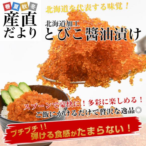 北海道から直送 北海道加工 とびうお卵醤油付け 約500g 送料無料 とびこ とび卵 トビ卵02