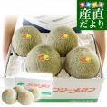 熊本県から産地直送 厳選クインシーメロン 大玉 優品以上　3Lから4L 約5キロ(3玉から4玉） 送料無料 JA熊本市 JA熊本うき JAやつしろ 他