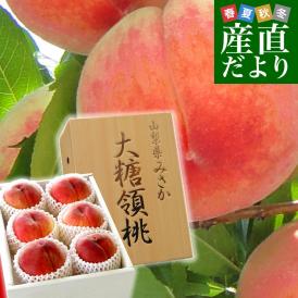 山梨県産 JAふえふき御坂支所 最高級桃「御坂の大糖領」約1.8キロ (大玉6玉入) 送料無料 もも モモ お中元 ギフト