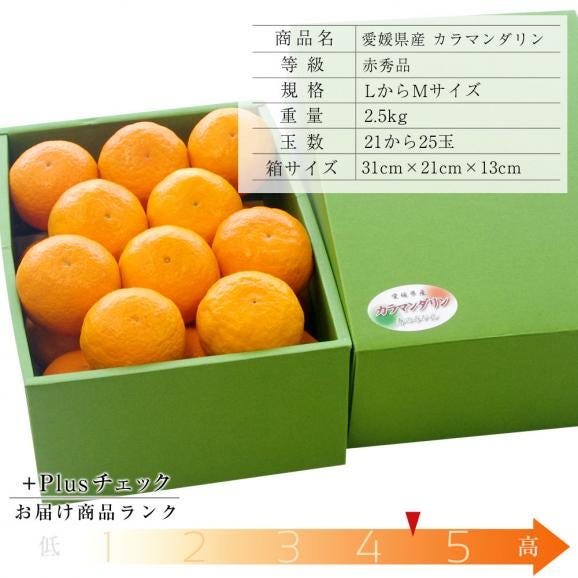 送料無料　愛媛県　中島町産　カラマンダリン　赤秀品　LからMサイズ　2.5キロ化粧箱(21から25玉) 柑橘　みかん03