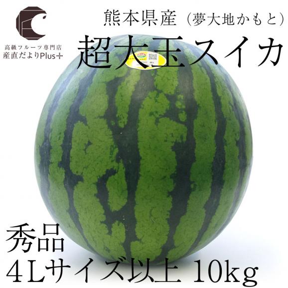 送料無料　熊本県産　超大玉スイカ　秀品　4Lサイズ以上　10キロ　西瓜　すいか02