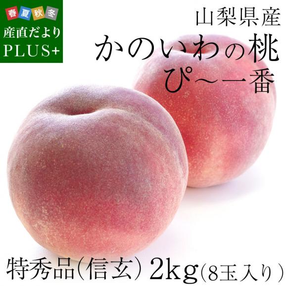 送料無料　山梨県産　かのいわの桃 ぴー一番 特秀品「信玄」 2キロ8玉入り　夏ギフト2019　お中元ギフト02