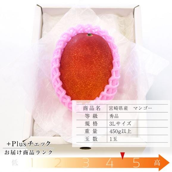 送料無料　宮崎県産　完熟マンゴー　3Lサイズ　460g以上×1玉　まんごー　夏ギフト201903