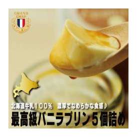 北海道産　牛乳使用　ブランシュネージュ　バニラプリン5個セット