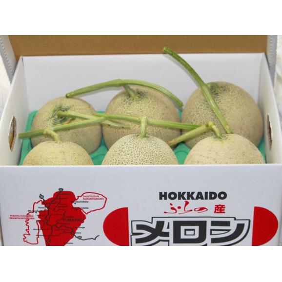早採り ふらのメロン 北海道富良野産 赤肉メロン 8kg　(4～６玉入り）【送料無料】03