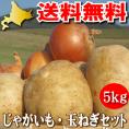 北海道富良野産　玉ねぎ、じゃがいも　メガ盛り５ｋｇ以上セット　送料無料