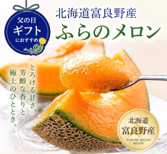 父の日ギフト ふらのメロン 北海道富良野産 赤肉 Lサイズ 玉 前後 玉入り スイートベジタブルファクトリーの通販・お取り寄せなら