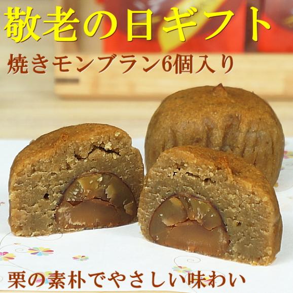 敬老の日 プレゼント ギフト お菓子 送料無料 焼きモンブラン 6個入り 敬老の日掛け紙付き02
