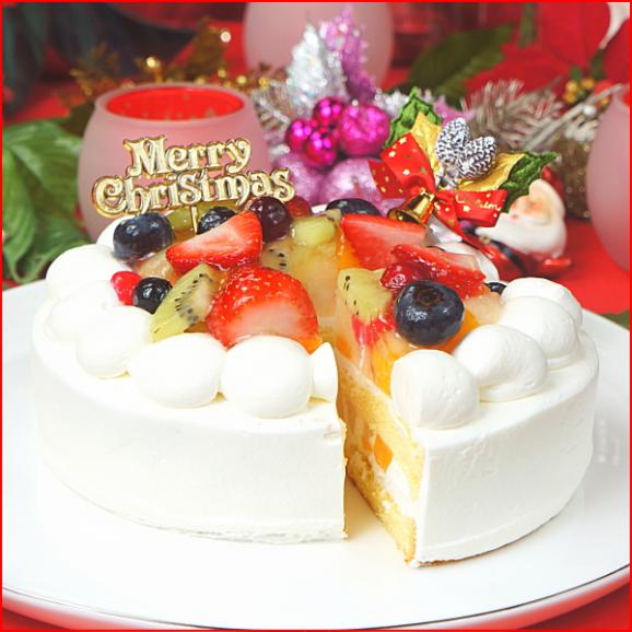 クリスマスケーキ 2025 予約 ギフト スイーツ 送料無料 フルーツ生デコレーションケーキ 5号 早割 早期割引03