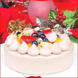 クリスマスケーキ 2025 予約 ギフト スイーツ 送料無料 フルーツチョコ生デコレーションケーキ 5号 早割 早期割引