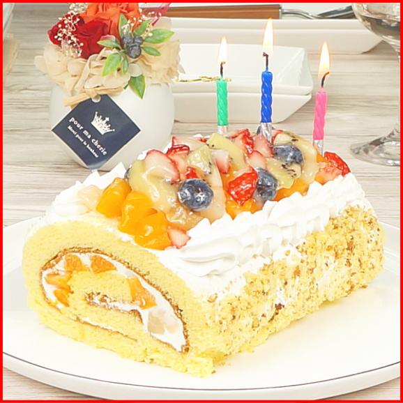 スイーツ 送料無料 誕生日ケーキ ギフト 7種のフルーツロールケーキ 誕生日プレート ろうそく 付き05