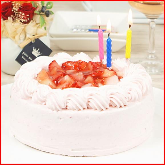 スイーツ 送料無料 誕生日ケーキ ギフト いちごづくし ピンクの生デコレーションケーキ 5号 誕生日プレート ろうそく 付き05