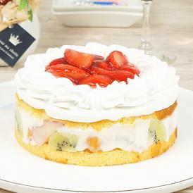 スイーツ 送料無料 誕生日ケーキ ギフト 7種フルーツ入り いちごのレアチーズショートケーキ 5号 誕生日プレート ろうそく 付き