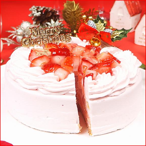 クリスマスケーキ 2026 予約 プレゼント ギフト スイーツ お菓子 送料無料 いちごづくし ピンクの生デコレーションケーキ 5号 早割 早期割引03