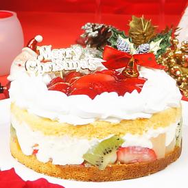クリスマスケーキ 2026 予約 プレゼント ギフト スイーツ お菓子 送料無料 7種フルーツ入り いちごのレアチーズショートケーキ 5号 早割 早期割引