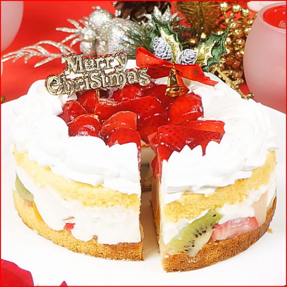 クリスマスケーキ 2026 予約 プレゼント ギフト スイーツ お菓子 送料無料 7種フルーツ入り いちごのレアチーズショートケーキ 5号 早割 早期割引03