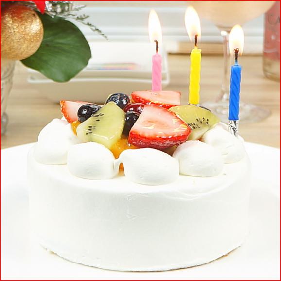 スイーツ 送料無料 誕生日ケーキ ギフト フルーツ 生デコレーションケーキ 4号 誕生日プレート ろうそく 付き05