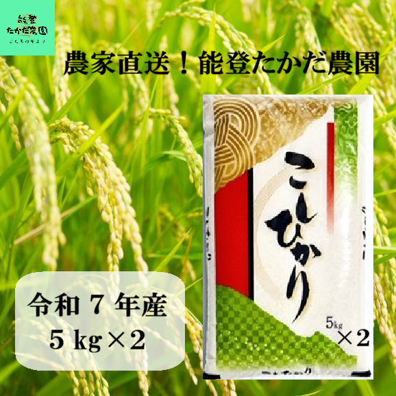令和７年産  能登産コシヒカリ　精米５kg&times;２01