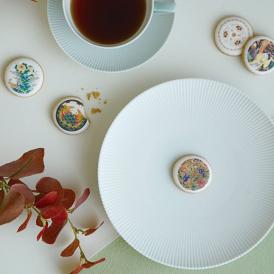 白磁彩菓　肥前皿絵文様菓　明治有田超絶技巧（5個入り）