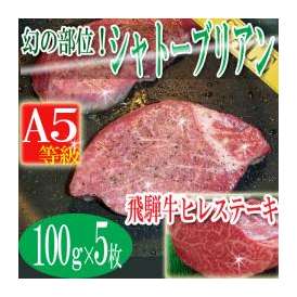飛騨牛A５等級ヒレステーキ100ｇ5枚/シャトーブリアン/牛/ステーキ/送料無料/冷蔵