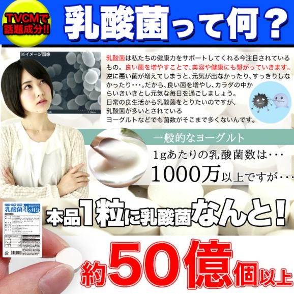 メガ盛り★乳酸菌サプリメントどっさり約4ヶ月分送料無料/メール便03