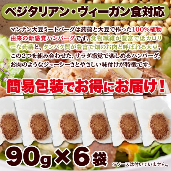 100％植物由来の新感覚 90g×6袋 ハンバーグ !!マンナン大豆 ミートハンバーグ ネコポス02