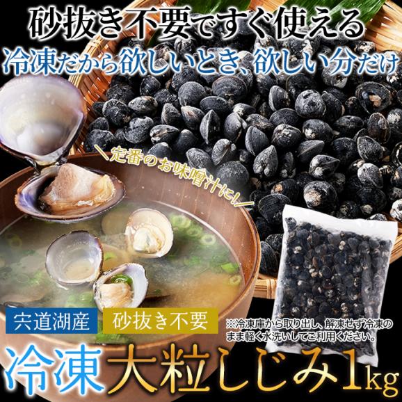 宍道湖産 大粒 しじみ 冷凍1kg獲れたてを急速冷凍！身が大きくてプリプリ！冷凍A03