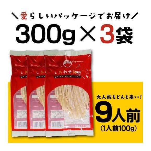 うどん 本場 讃岐うどん 約 9人前 900ｇ (300gx3袋) 送料無料 太麺 うどん  しあわせ製麺 メール便04